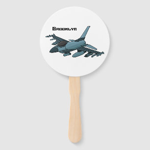 Military Fighter Jet Plane Cartoon Fächer