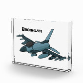 Military Fighter Jet Plane Cartoon Fotoblock (Rechts)