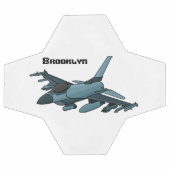 Military Fighter Jet Plane Cartoon Fußball (Flach)