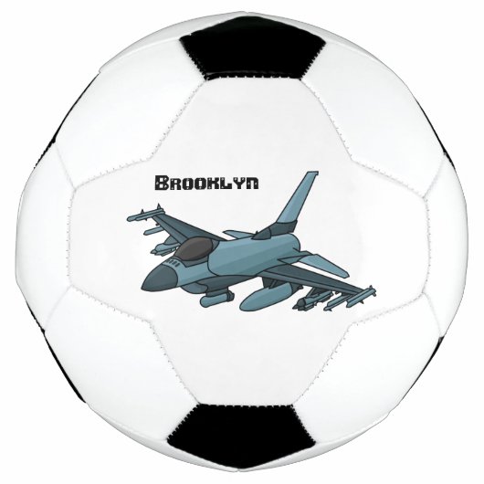 Military Fighter Jet Plane Cartoon Fußball (Vorderseite)