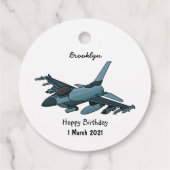 Military Fighter Jet Plane Cartoon Geschenkanhänger (Rückseite)