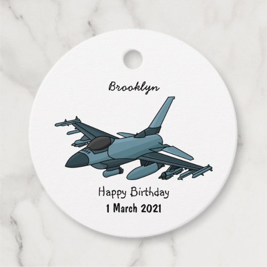 Military Fighter Jet Plane Cartoon Geschenkanhänger (Vorderseite)