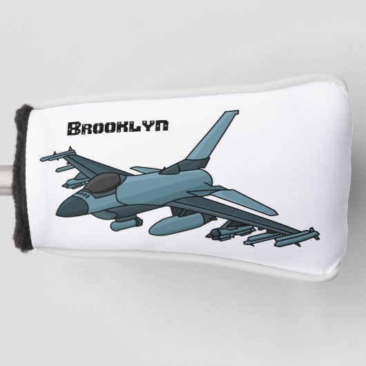 Military Fighter Jet Plane Cartoon Golf Headcover (Vorderseite)