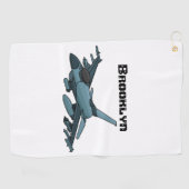 Military Fighter Jet Plane Cartoon Golfhandtuch (Horizontal)