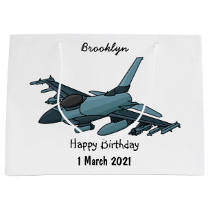 Military Fighter Jet Plane Cartoon Große Geschenktüte