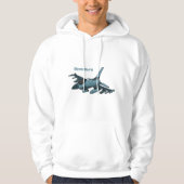 Military Fighter Jet Plane Cartoon Hoodie (Vorderseite)