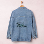 Military Fighter Jet Plane Cartoon Jeansjacke (Hangar)