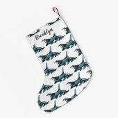 Military Fighter Jet Plane Cartoon Kleiner Weihnachtsstrumpf (Rückseite (Hängend))