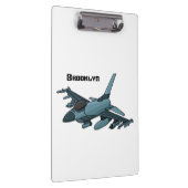 Military Fighter Jet Plane Cartoon Klemmbrett (Rechts)