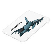 Military Fighter Jet Plane Cartoon Magnet (Linke Seite)