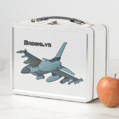 Military Fighter Jet Plane Cartoon Metall Brotdose (Beispiel)