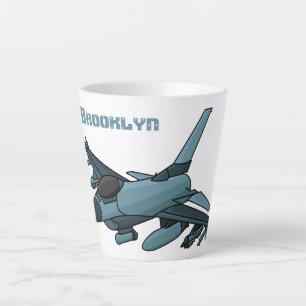 Military Fighter Jet Plane Cartoon Milchtasse