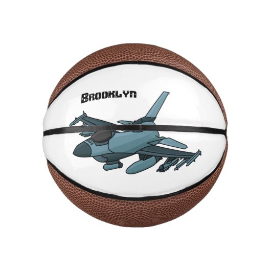 Military Fighter Jet Plane Cartoon Mini Basketball (Vorderseite)