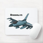 Military Fighter Jet Plane Cartoon Mousepad (Mit Mouse)
