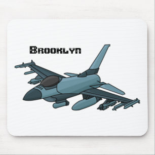 Military Fighter Jet Plane Cartoon Mousepad