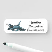 Military Fighter Jet Plane Cartoon Namensschild (Beispiel)