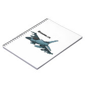 Military Fighter Jet Plane Cartoon Notizblock (Linke Seite)
