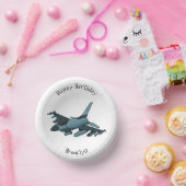 Military Fighter Jet Plane Cartoon Pappteller (Party)