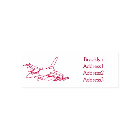 Military Fighter Jet Plane Cartoon Permastempel (Design)