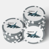 Military Fighter Jet Plane Cartoon Pokerchips (Stapel)