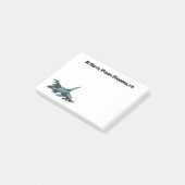 Military Fighter Jet Plane Cartoon Post-it Klebezettel (angewinkelt)