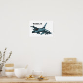 Military Fighter Jet Plane Cartoon Poster (Küche)