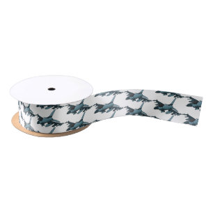 Military Fighter Jet Plane Cartoon Satinband