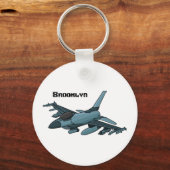 Military Fighter Jet Plane Cartoon Schlüsselanhänger (Vorderseite)