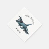 Military Fighter Jet Plane Cartoon Serviette (Ecke)
