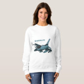 Military Fighter Jet Plane Cartoon Sweatshirt (Vorne ganz)