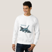 Military Fighter Jet Plane Cartoon Sweatshirt (Vorne ganz)