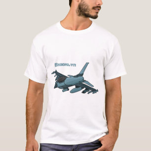 Military Fighter Jet Plane Cartoon T-Shirt