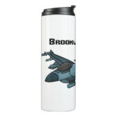 Military Fighter Jet Plane Cartoon Thermosbecher (Nach links gedreht)