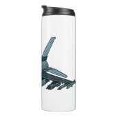Military Fighter Jet Plane Cartoon Thermosbecher (Nach rechts gedreht)