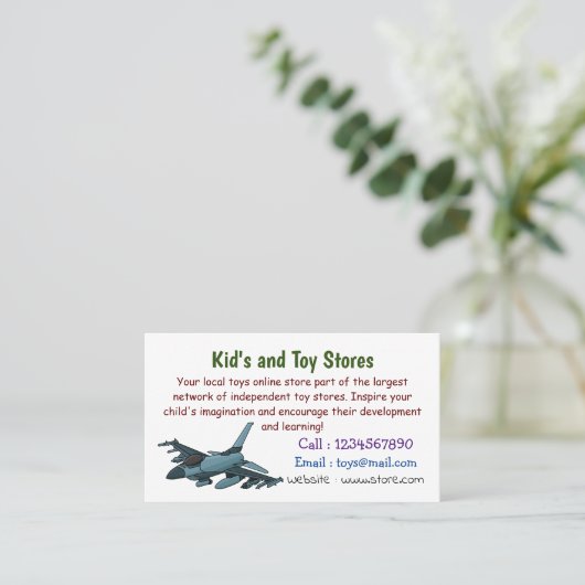 Military Fighter Jet Plane Cartoon Visitenkarte (Stehend Vorderseite)