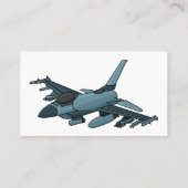 Military Fighter Jet Plane Cartoon Visitenkarte (Rückseite)