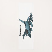 Military Fighter Jet Plane Cartoon Yogamatte (Vorderseite)