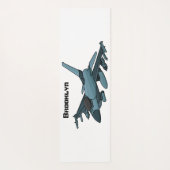 Military Fighter Jet Plane Cartoon Yogamatte (Rückseite)
