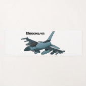 Military Fighter Jet Plane Cartoon Yogamatte (Vorderseite (Horizontal))