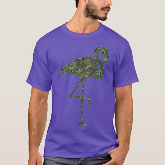 Military Flamingo Camouflage Print US Bird Animal  T-Shirt (Vorderseite)