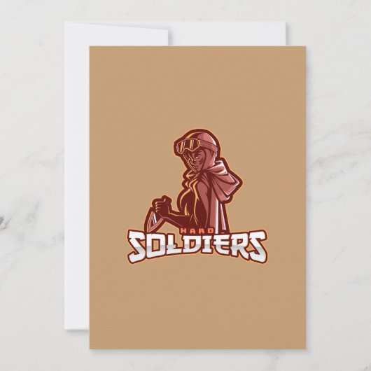 Military Gaming Emblem | Heroic Warrior Logo Einladung (Vorderseite)