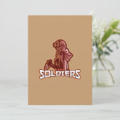 Military Gaming Emblem | Heroic Warrior Logo Einladung (Stehend Vorderseite)