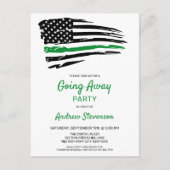 Military geht weg Party USA Flag Thin Green Line Ankündigungspostkarte (Vorderseite)
