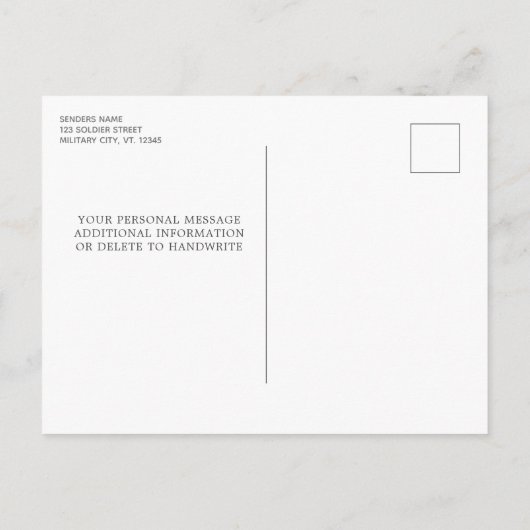Military Goway Party Patriotic USA Flag Foto Einladungspostkarte (Rückseite)