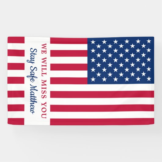 Military Goway Party Personalisiert USA Flag Banner (Horizontal)