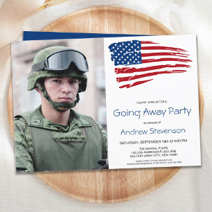 Military Goway Party USA American Flag Foto Einladung
