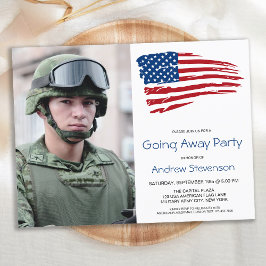 Military Goway Party USA American Flag Foto Einladungspostkarte