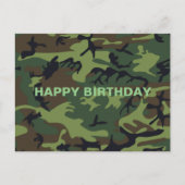 Military Green Camouflage Happy Birthday Postkarte (Vorderseite)