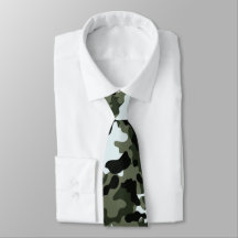 Military Green Camouflage Neck Tie