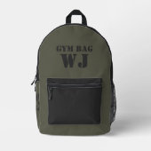 Military Green Gym Bag Custom Name Bedruckter Rucksack (Vorderseite)